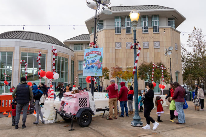 Downtown Hayward adorns the neighborhood to welcome the holiday season