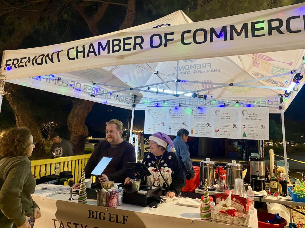 Fremont Chamber of Commerce hosted a drink booth for cider, wine, and more. Photo Credit: Stephanie Uchida