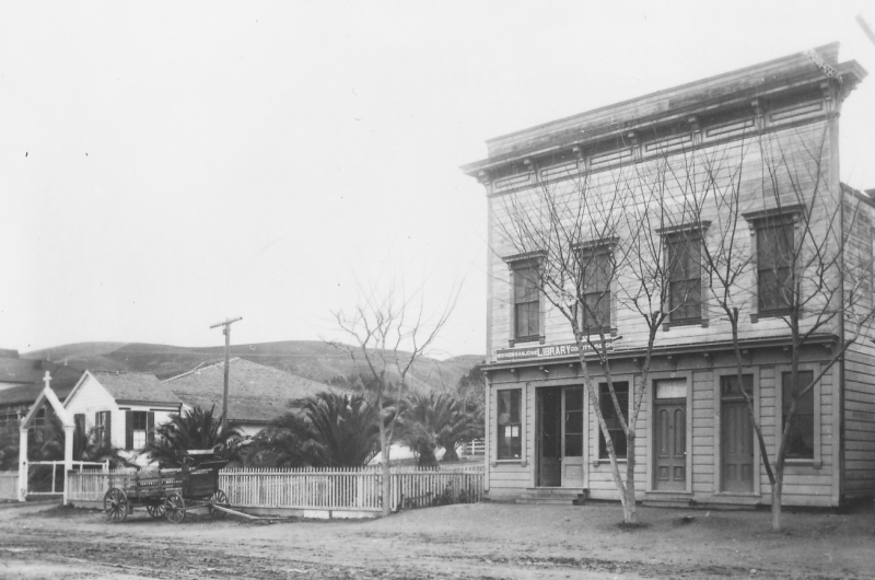 The Washington Hotel, with the Mission San Jose branch library on the lower floor, around 1910. The library was in the northwest corner of the building, and the building was located on the east side of Vallejo Street (now Mission Boulevard) just south of the Old Mission buildings. (Mission San Jose) All photos courtesy of Washington Township Museum of Local History.