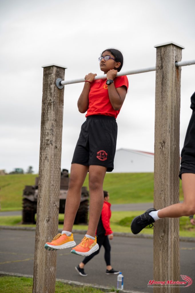 Physical training like sit-ups, pull-ups and endurance runs are an important part of the Young Marines program. Photo courtesy of Young Marines