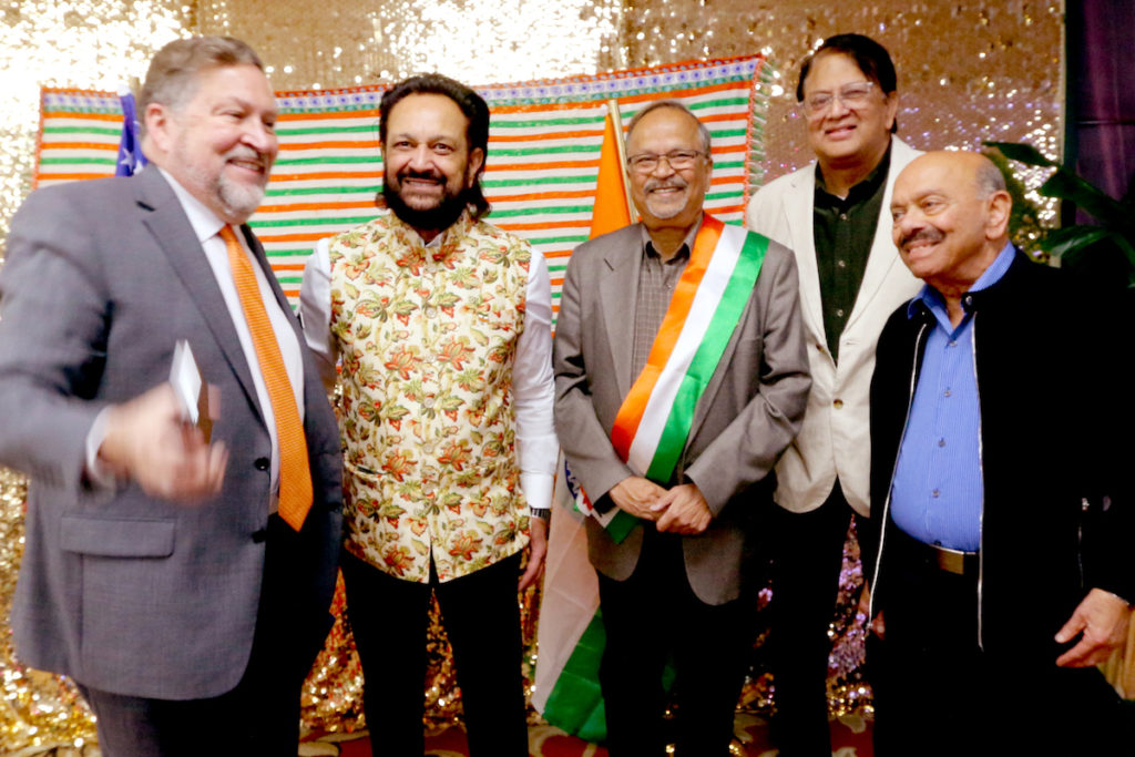 Left to Right: Dignitaries attending included Tom Pyke from Congressman Ro Khanna’s office; Dr. Romesh Japra, Founder and Chairman Festival of Globe; Murali Srinivasan, Vice Mayor Sunnyvale; Mahesh Pakala, President FOG Odisha; Rajesh Verma, President Federation of Indian Associations. All photos by Victor Carvellas