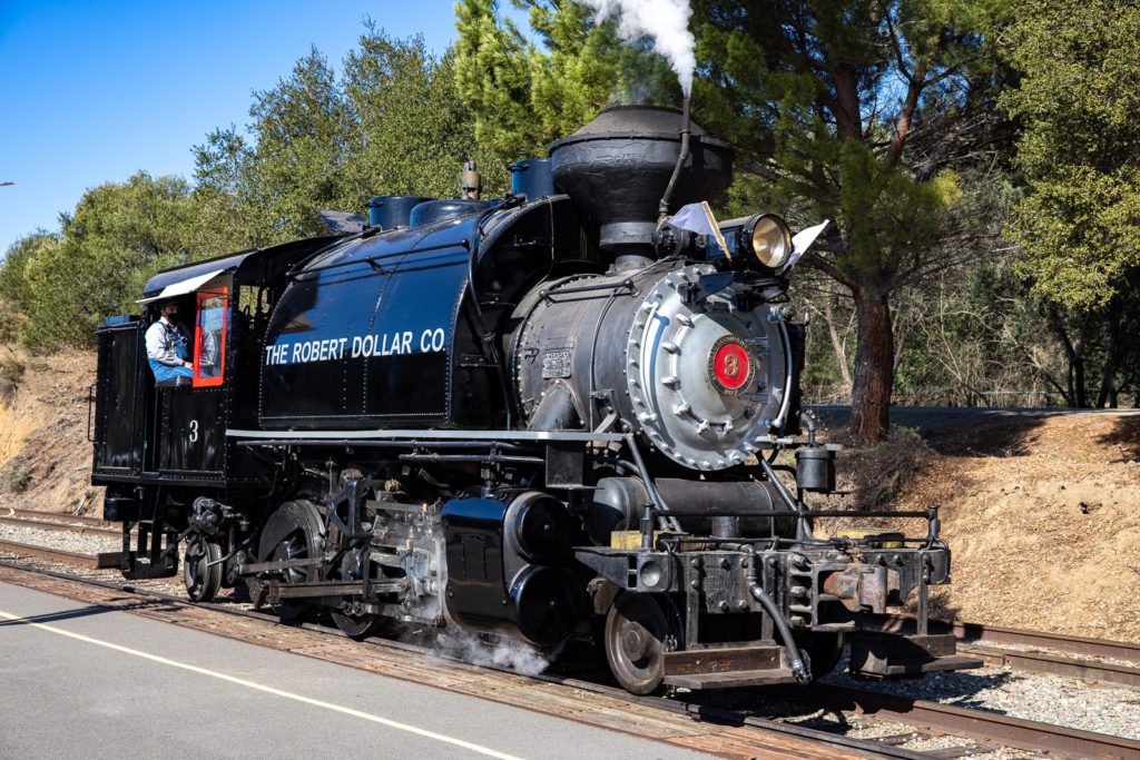 Diesel and steam trains will carry passengers on scenic rides through Niles Canyon. Courtesy of Niles Essanay Silent Film Museum