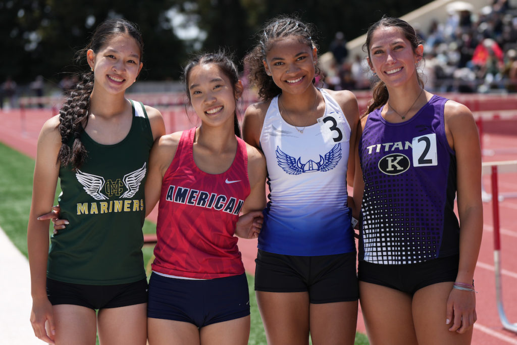 Both boys and girls teams competed in track and field events. Todd Tokubo