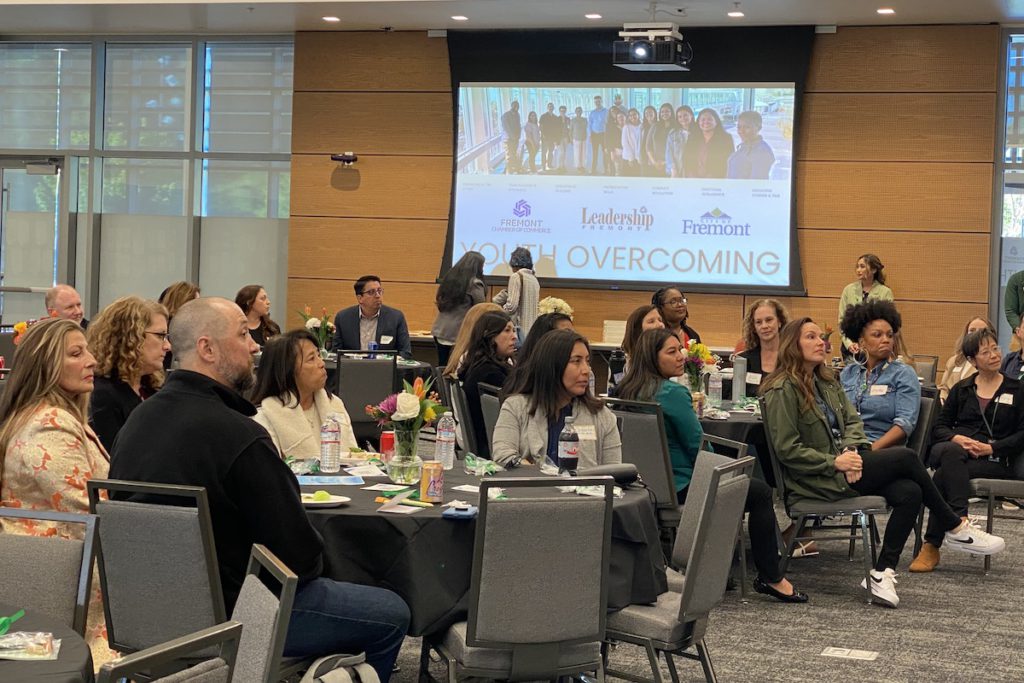 Members of Leadership Fremont, Fremont Chamber, the sponsorship organizations and Youth and Family Services got together downtown to celebrate a goal achieved. Stephanie Uchida