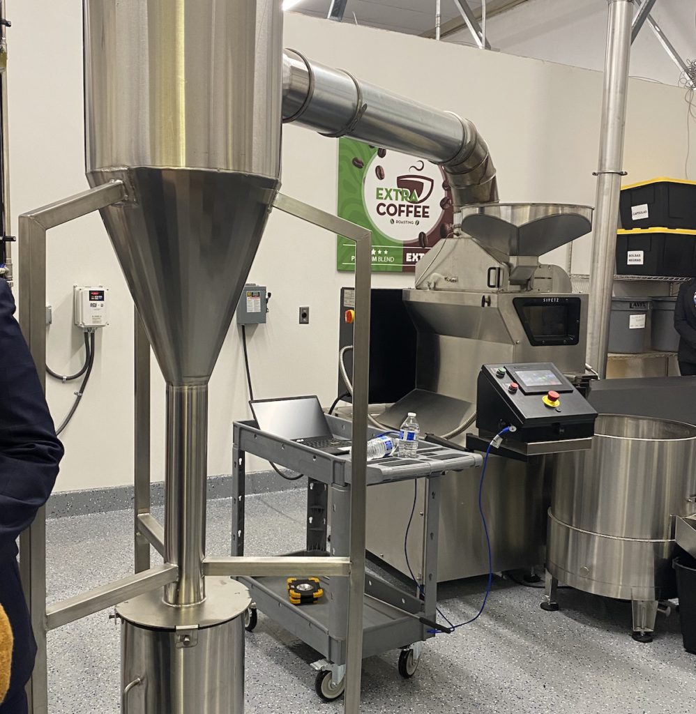 Using a special hot air roasting method results in a less smoky coffee flavor. Stephanie Uchida
