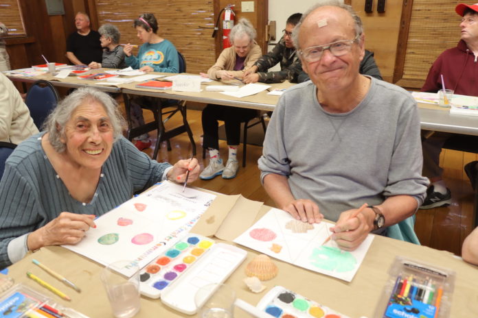 Students enjoyed painting in vibrant colors. Courtesy of Olive Hyde Art Guild