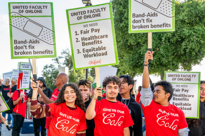 Top of mind for teachers were health benefits and cost of living pay increases. Courtesy of United Faculty of Ohlone
