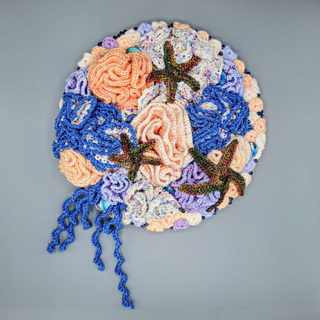 Returning Lisa Stambaugh has been known for crafting caftans, but she can also construct coral. Courtesy of Olive Hyde Art Guild