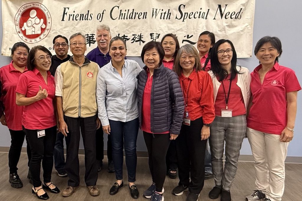 California State Senator Aisha Wahab with members of the nonprofit Friends of Children with Special Needs. Astrid Scott