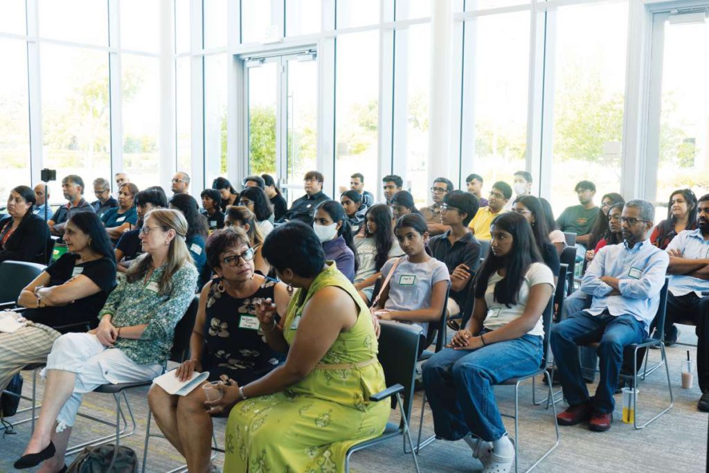 An audience of more than 60 attended the discussion. Katherine He
