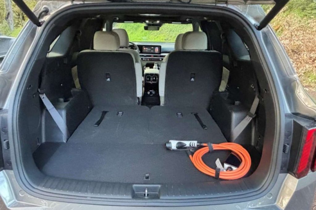 The Sorento fits three rows, with middle seats that fold down for extra storage space. Michael Coates