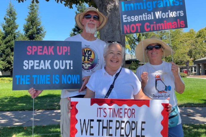 Signs supported workers, especially immigrants. Toni Shellen