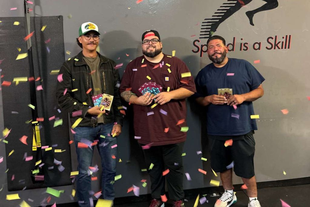 Tournament winners pose with gift cards.
Courtesy of Eve Marie Little