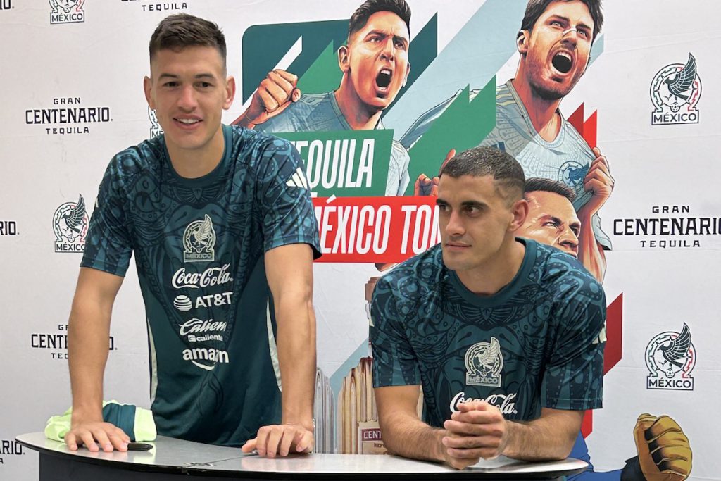Mexico’s César Montes (left) and Germán Berterame (right) speak of the energy they felt when playing in the Bay Area. April Ramos