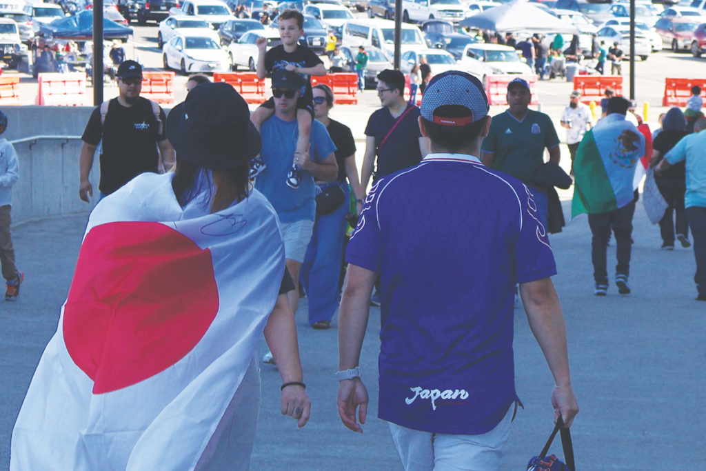 Although the amount was small, pride amongst Japan fans was strong. April Ramos