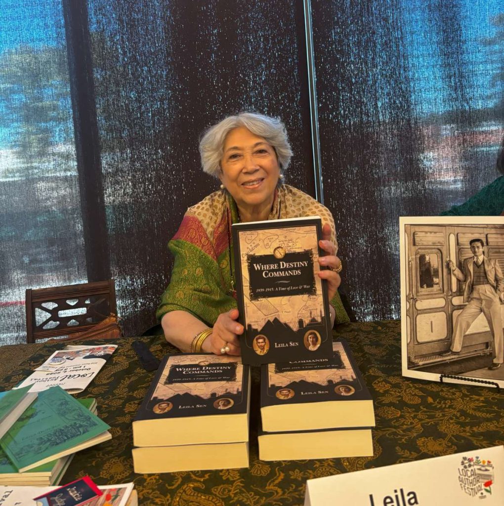 Leila Sen with her book about a World War Two love story: Where Destiny Commands. Photos by Avni Mishra