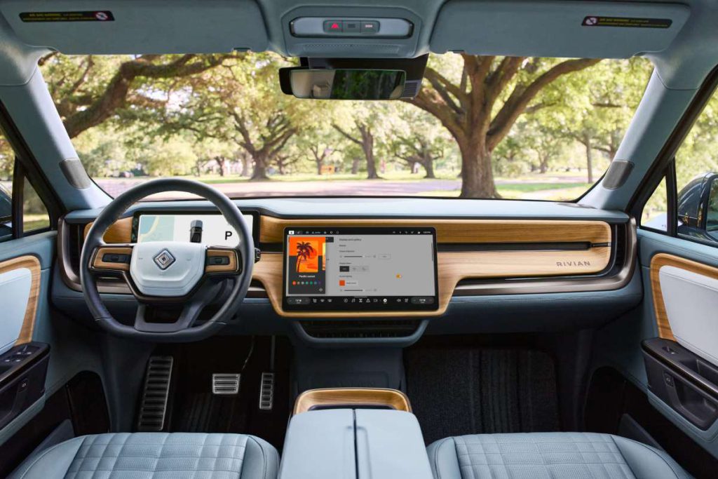 If there was any doubt the high-tech interior reminds you this is not really a traditional SUV.
Photos courtesy of Rivian
