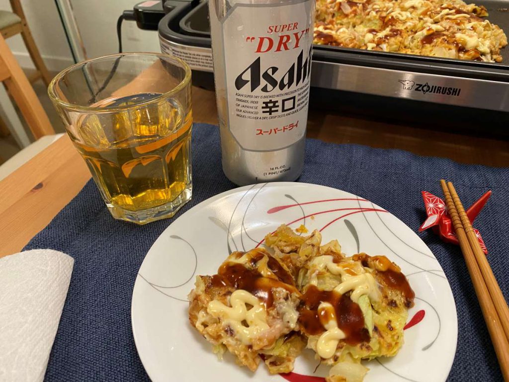 For the ultimate teppan experience, serve Okonomiyaki from the griddle onto small plates and eat with chopsticks. Stephanie Uchida
