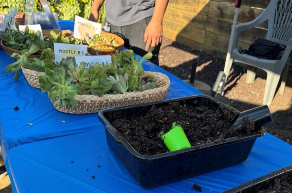 Alameda County Water District provided soil for a planting activity at the ‘Pints & Plants’ event at Birdhaus Beer Garden on Oct. 16. Photos by Roelle Balan