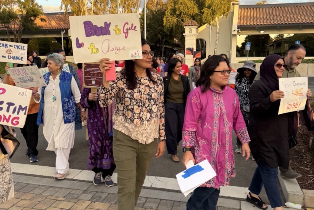 Domestic Violence Awareness organizations marched across the Plaza of the Fremont Downtown Event Center. Roelle Balan
