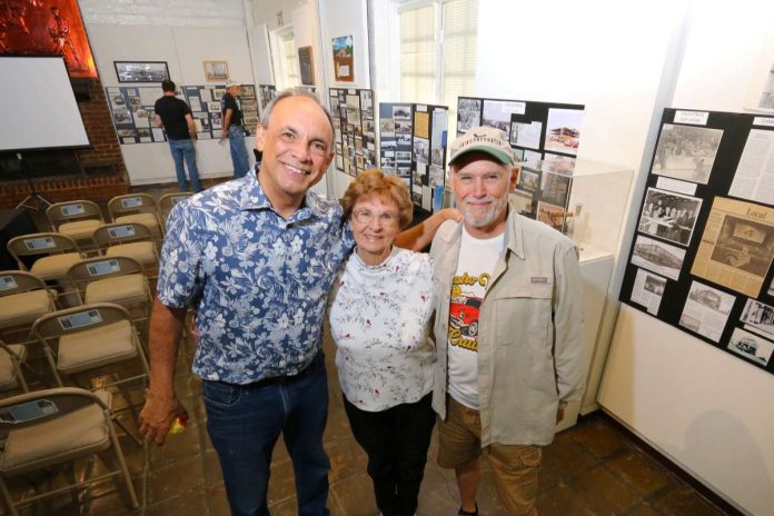Jim Phillips, Lucille Lorge and Randy Vanderbilt pose with some of the displays. Photos by Victor Carvellas