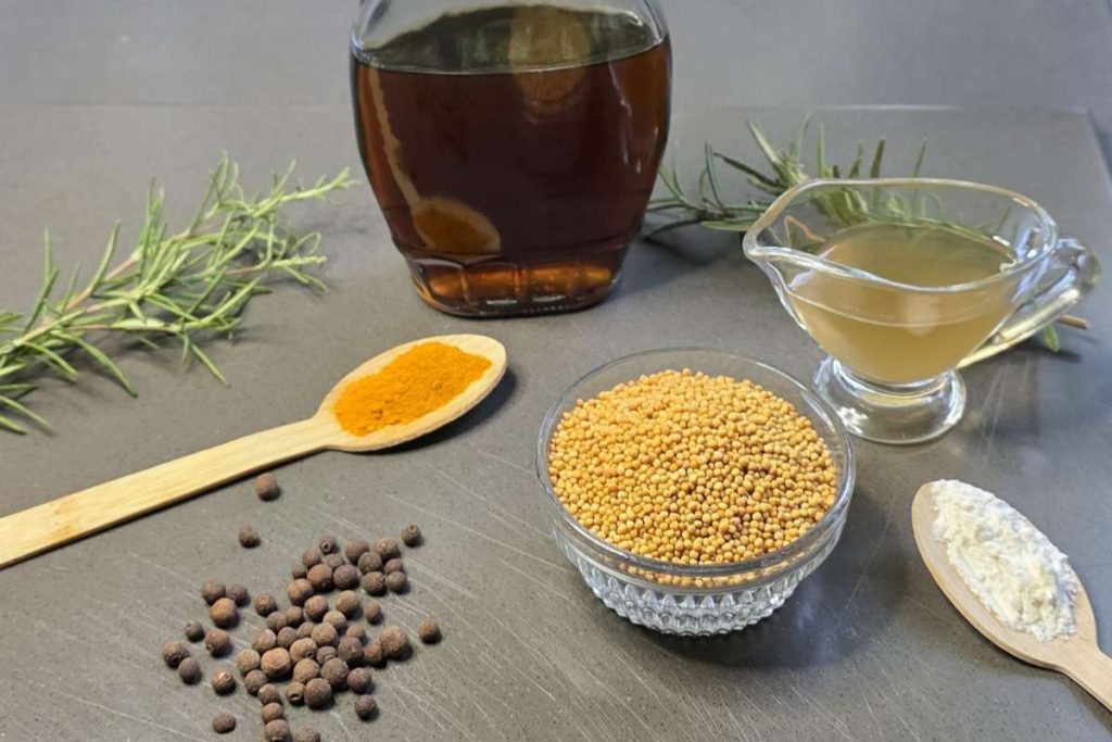 The recipe for maple syrup-based mustard calls for a cheese cloth and a pan for a slow simmer.
Photos by Daniel O’Donnell