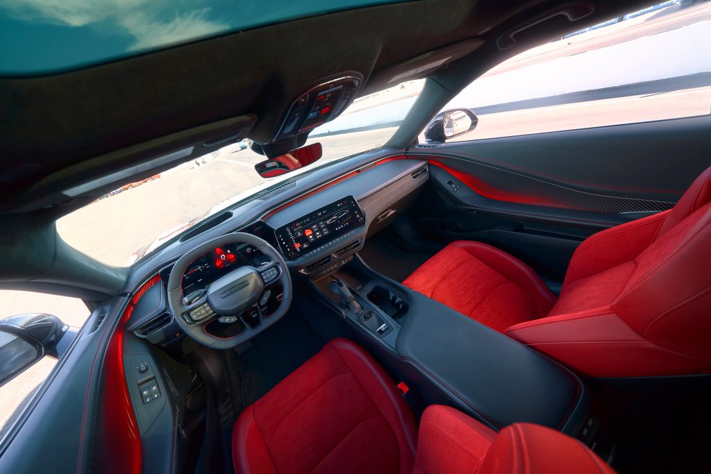 The dashboard has a configurable display augmented by a 12.3-inch center infotainment touchscreen.
Photos courtesy of Dodge/Stellantis