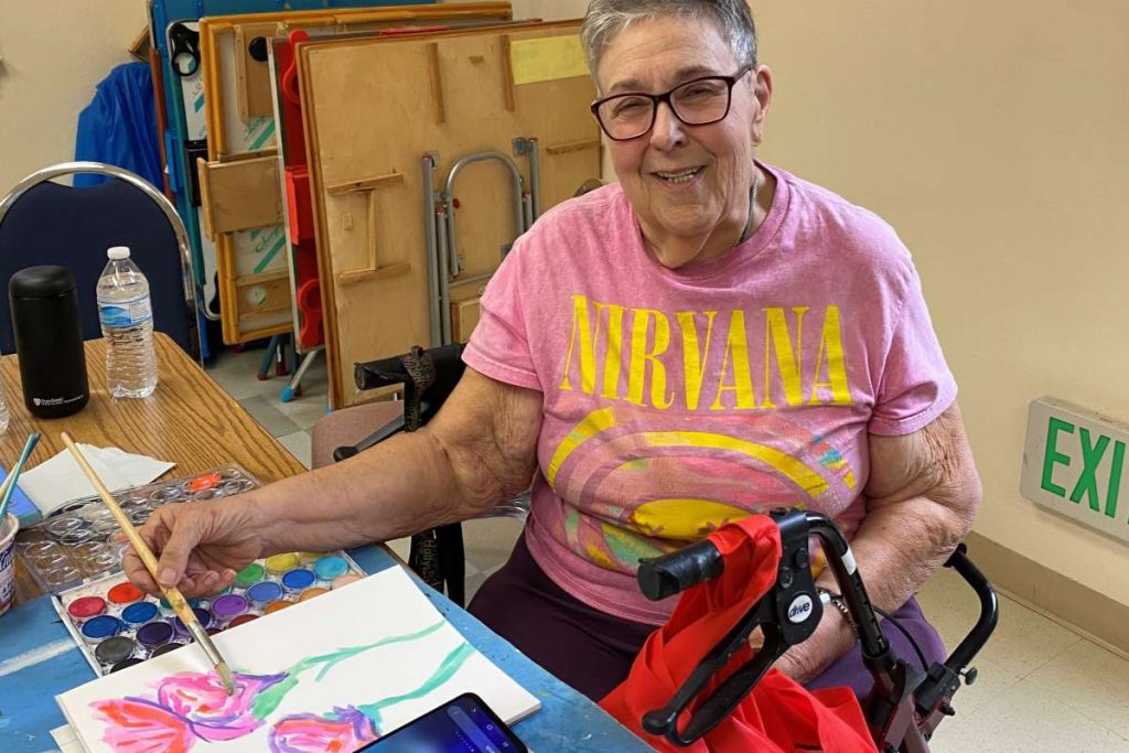 In Paula Fischer’s art classes, people can experiment and work on their own projects.
Stephanie Uchida