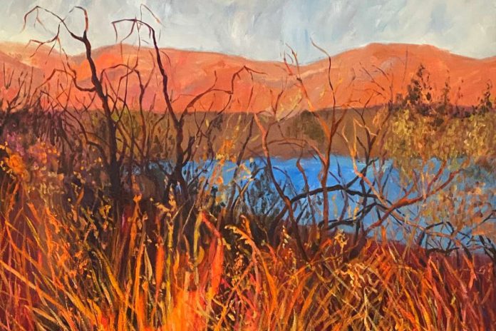 Local artist demos painting in acrylic