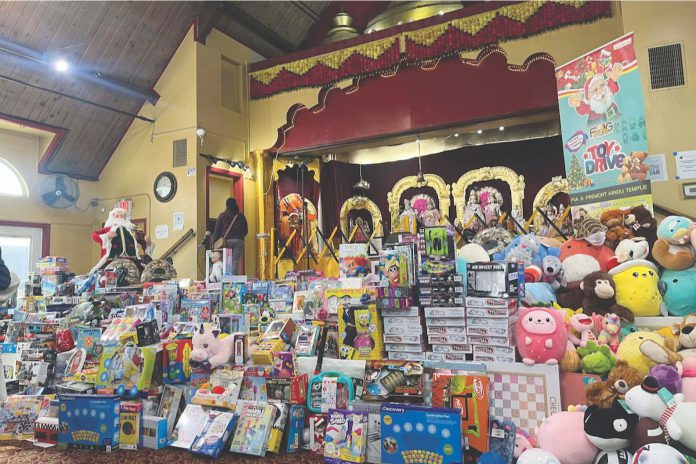 Community held toy giveaway at Fremont Temple