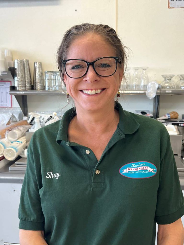 PROUD LEGACY Shay Knudsen, granddaughter of the original owners, ran the ice creamery for 10 years. David Newman