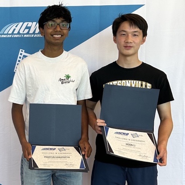 Winners from 2025 pose with their certificates. Courtesy of ACWD