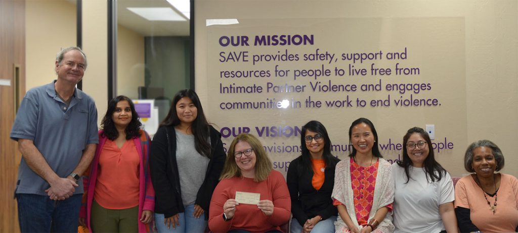 HOME SAFE Safe Alternatives to Violence Environments (SAVE) helps survivors escape domestic abuse. (Executive director Jennifer Dow-Rowell is holding the check.)
Photos courtesy of Thomas Sharp