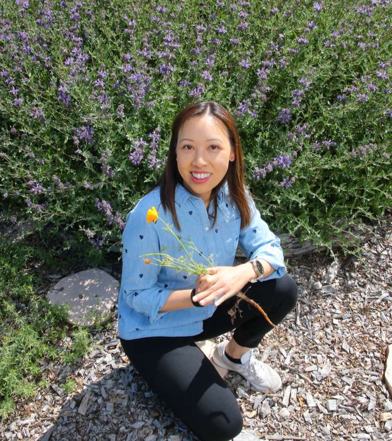 GROWING UP Yen Bui’s garden is young but abundant. Victor Carvellas