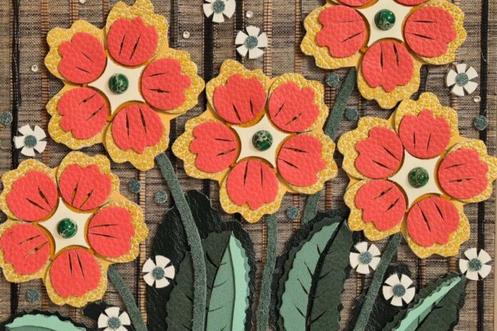 Artist demos creating leather flowers