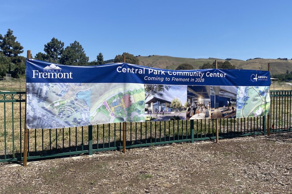 FUTURE PLANS A banner shows the proposed scale of the community center and the activities it might be used for.
Stephanie Uchida