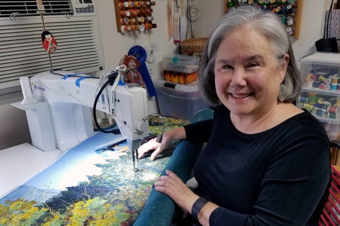 Oyama Miller paints with fabric