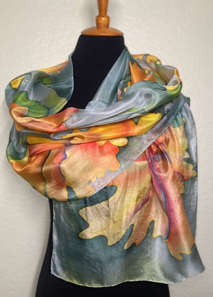 WEARABLE ART Silk is not only beautiful to wear; it interacts with dye in unique ways for vibrant designs.
Photos courtesy of FAA