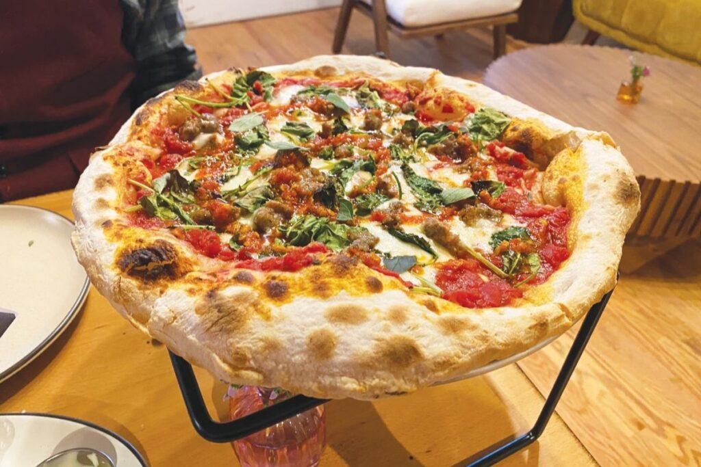 PIZZA PERFECT A spicy Salsiccia pizza is delightfully satisfying.
Stephanie Uchida