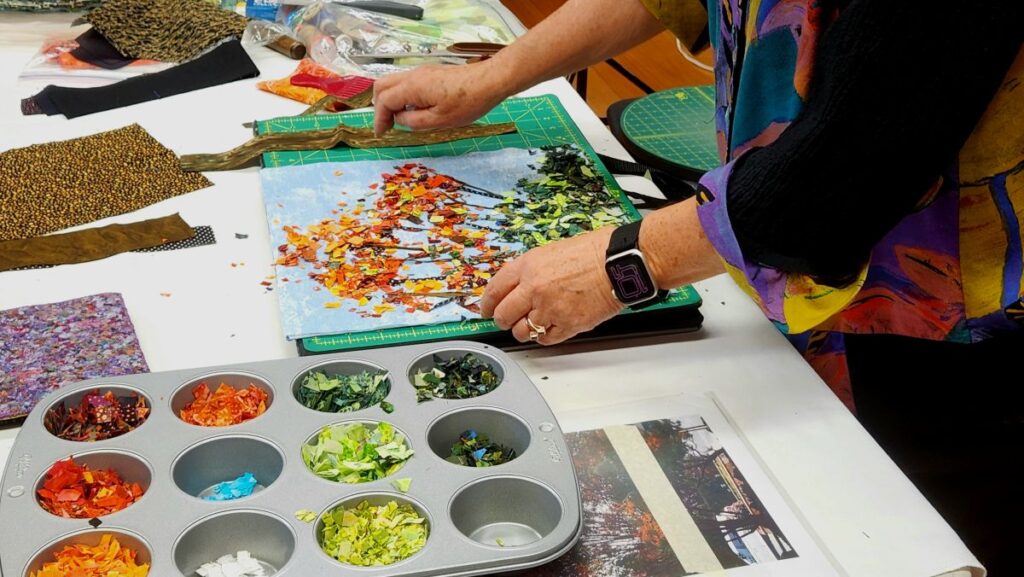 PIECE BY PIECE At the workshop, participants created their own fabric landscapes.
Mihika Kulkarni