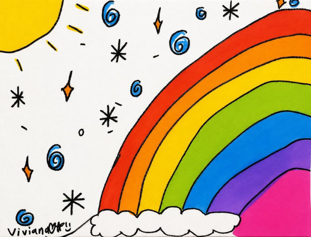 RAINBOW BRIGHT Artwork on display includes pieces created by students from the Sun Gallery 2026 Summer Art Camp.
Viviana Rodriguez