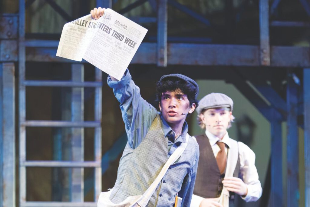 HEADLINER Lead character Jack Kelly, played by Ezra Raskin, is the optimistic leader of the newsies.
Photos by Tracy Martin Photography