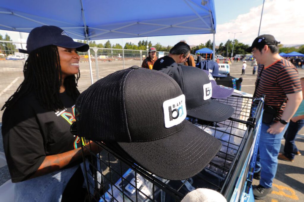 RAIL GOOD Porscha Moore sells BART branded accessories at the Railgoods booth. Photos by Victor Carvellas