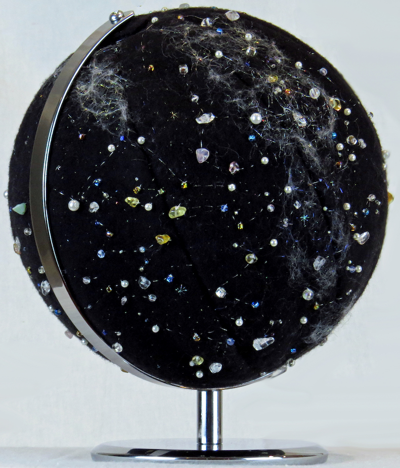 STARRY SKIES Dolores Miller’s ‘For the World is Hollow and I Have Touched the Sky’ is a mini globe of crystal stars evoking the night sky.
Courtesy of Dolores Miller