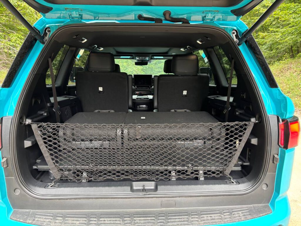 PACK AND CARRY We used the third-row seats as a luggage rack. As big as the Sequoia is, not much storage behind the third row.
Photos by Michael Coates